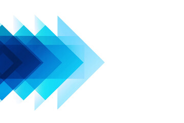 Abstract blue arrows isolated on transparent background