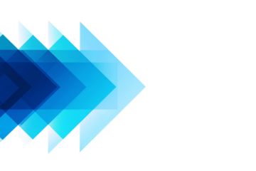 Abstract blue arrows isolated on transparent background