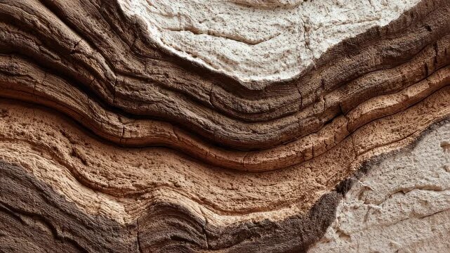 Layered sandstone close-up, natural texture and geological formations.