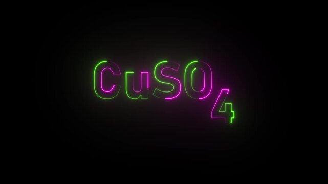 Copper Sulfate Chemical Formula Neon Sign CuSO4 chemistry