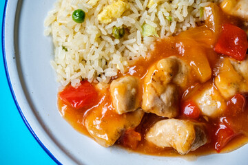 Cantonese Style Sweet And Sour Chicked Meal
