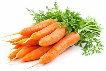 Fresh carrots on white surface. Neural network AI generated