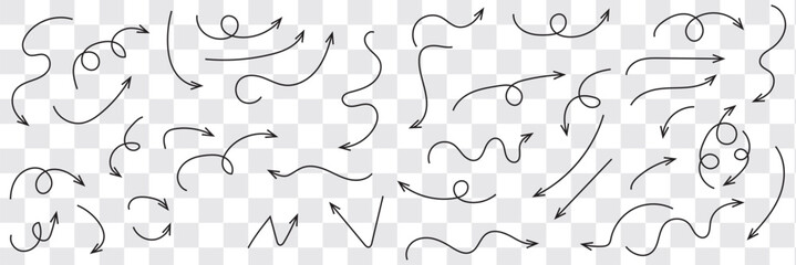 Hand drawn arrow vector icons set. sketch arrow design for business plan and education. © Top