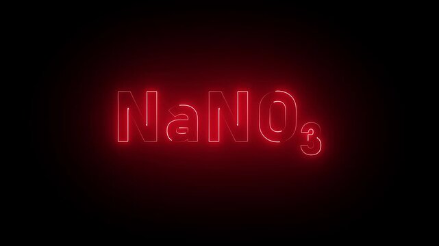 Sodium Nitrate Chemical Formula Neon Sign Red NaNO3