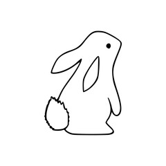 cute standing bunny line art