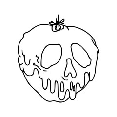 witch's evil apple outline drawing