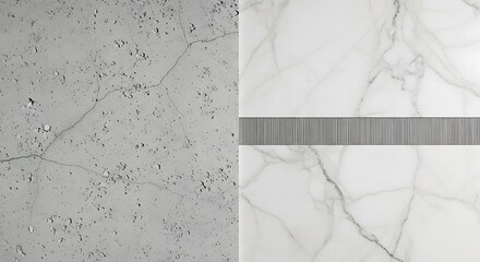 Contrasting Textures: Rough Concrete, Smooth Marble, and Graphic Lines in Monochrome