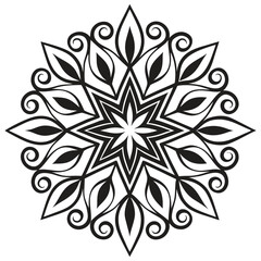 Ornamental Mandala Template Teardrop and Spiral Elements