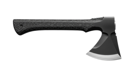 A Modern Black Axe with a Carbon Fiber Handle Isolated PNG