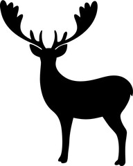 Deer Silhouette Vector Illustration Wild Animal Design