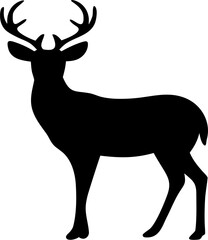 Deer Silhouette Vector Illustration Wild Animal Design