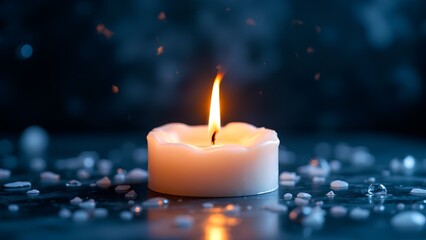 burning candles on a dark background