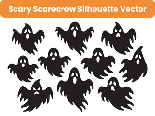 Dark Horror Scarecrow Silhouette for Spooky Night