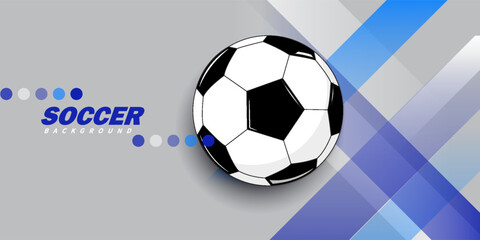 Obraz premium Soccer Template design , Football banner, Sport layout design, Blue Theme, vector illustration