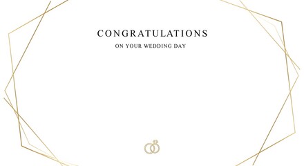 Elegant Geometric Wedding Congratulations Card Template