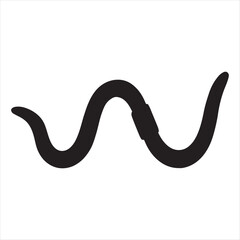 Simple black hand drawn wavy line on a white background abstract organic shape