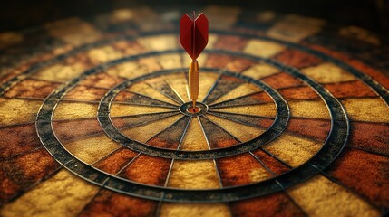 Vintage dartboard bullseye hit