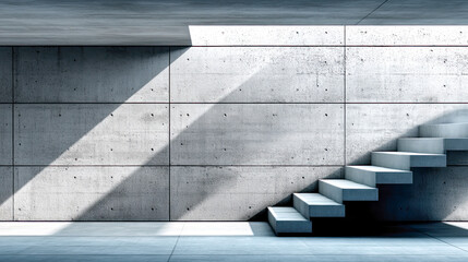 Brutalistische Architektur mit geometrischen Formen, Betonflächen und klaren Linien. Moderne Gebäude, Licht und Schatten, architektonische Details und urbanes Design. Perfekt für Kunst und Editorials.