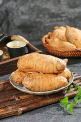 Fresh Root Vegetables on Rustic Wooden Tray with Traditional Kitchen Display