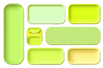 Abstract Geometric Shapes In Pastel Green And Yellow