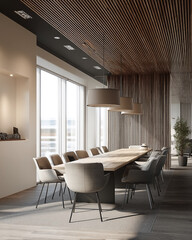 Refined boardroom interior with sleek design elements and natural light infusion