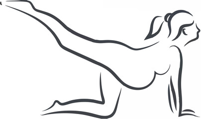 Pregnant women in yoga pose l...