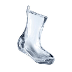 Transparent Glass Christmas Stocking Ornament - Festive Holiday Decoration
