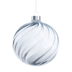 Elegant Swirled White Christmas Ornament Hanging