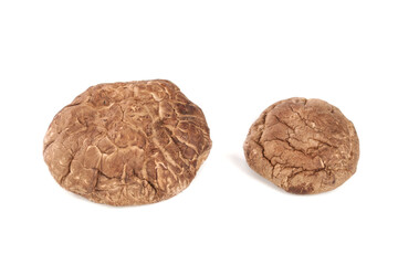 Dried Shiitake Mushrooms on White Background - Asian Cooking Ingredient