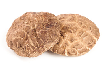 Dried Shiitake Mushrooms Wild Fungi Ingredient White Background Still Life