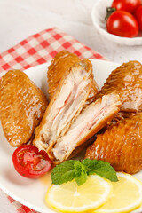 Salt-Baked Chicken Wings with Crispy Golden Skin and Fresh Garnish