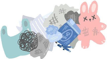 Trash and Recycling Illustration