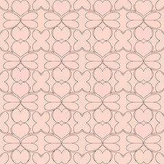 Obraz premium Symmetrical pattern with hearts and abstract shapes in a seamless design element, seamless pattern, Stock royalty free image.