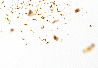 Beautiful blurred gold confetti and ribbon backgrounds design element