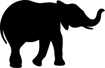 Elephant Silhouette Vector Illustration Wild Animal Design