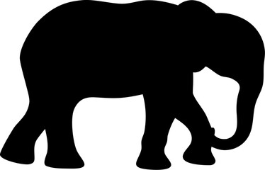 Elephant Silhouette Vector Illustration Wild Animal Design