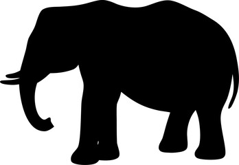 Elephant Silhouette Vector Illustration Wild Animal Design