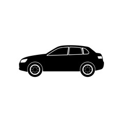 car icon black silhouette vector illustration on transparent background