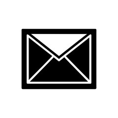 email icon black silhouette vector illustration on transparent background
