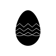 easter egg icon black silhouette vector illustration on transparent background