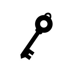 key icon black silhouette vector illustration on transparent background