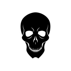 skull icon black silhouette vector illustration on transparent background