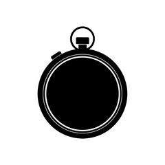 stopwatch icon black silhouette vector illustration on transparent background