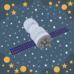 satellite vector in space