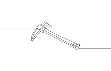 Continuous line drawing art Pickaxe tool mining pickaxe concept, cryptocurrency mining continuous line editable Icon, vector illustration. pickaxe simple icon in one line.