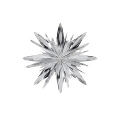 Abstract Silver Starburst Crystal Design, Festive Geometric Snowflake Ornament