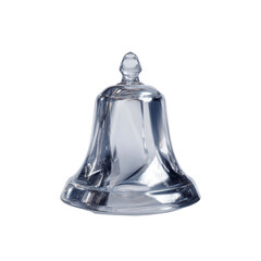 Reflective Silver Bell Elegant Glass Ornament, Tabletop Decor