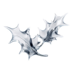 Abstract Glass Holly Leaves Festive Crystal Ornament Design