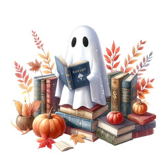 Antique autumn Halloween decorations featuring pumpkins, witches, and skulls for a spooky seasonal party