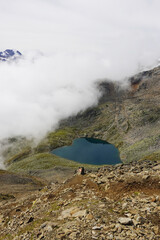 The view of Gaislacher lake in Oetztal valley, Soelden, Austria